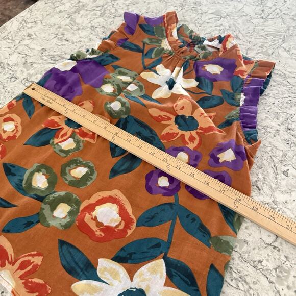 THML Floral Blouse Women’s Size Small Sleeveless Woven Autumn - Picture 11 of 13